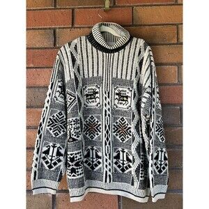 Gabriella Frattini Setball Vintage Moose Sweater Wool‎ Blend Size 54 XL Italy